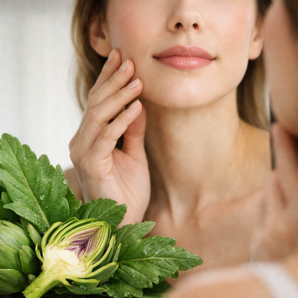 アーチチョークと女性